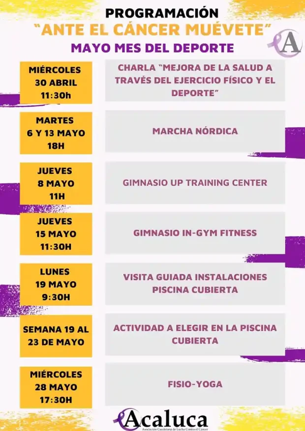 Acaluca lanza el proyecto «Ante el cáncer, muévete. Mayo mes del deporte»